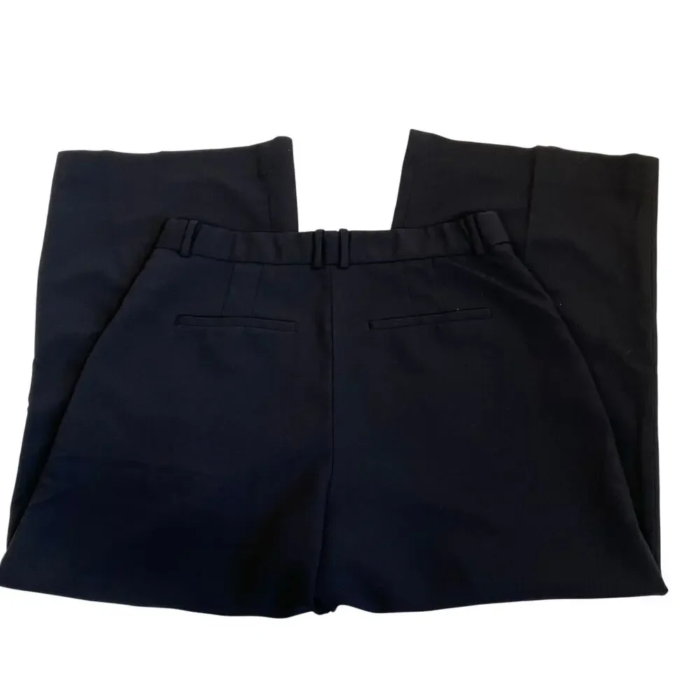 Abercrombie & Fitch Sz 31/12 Short Black Pleated Wide Leg Trouser Pants Classic